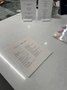 Coffee Zeit menu