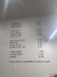 Coffee Zeit menu
